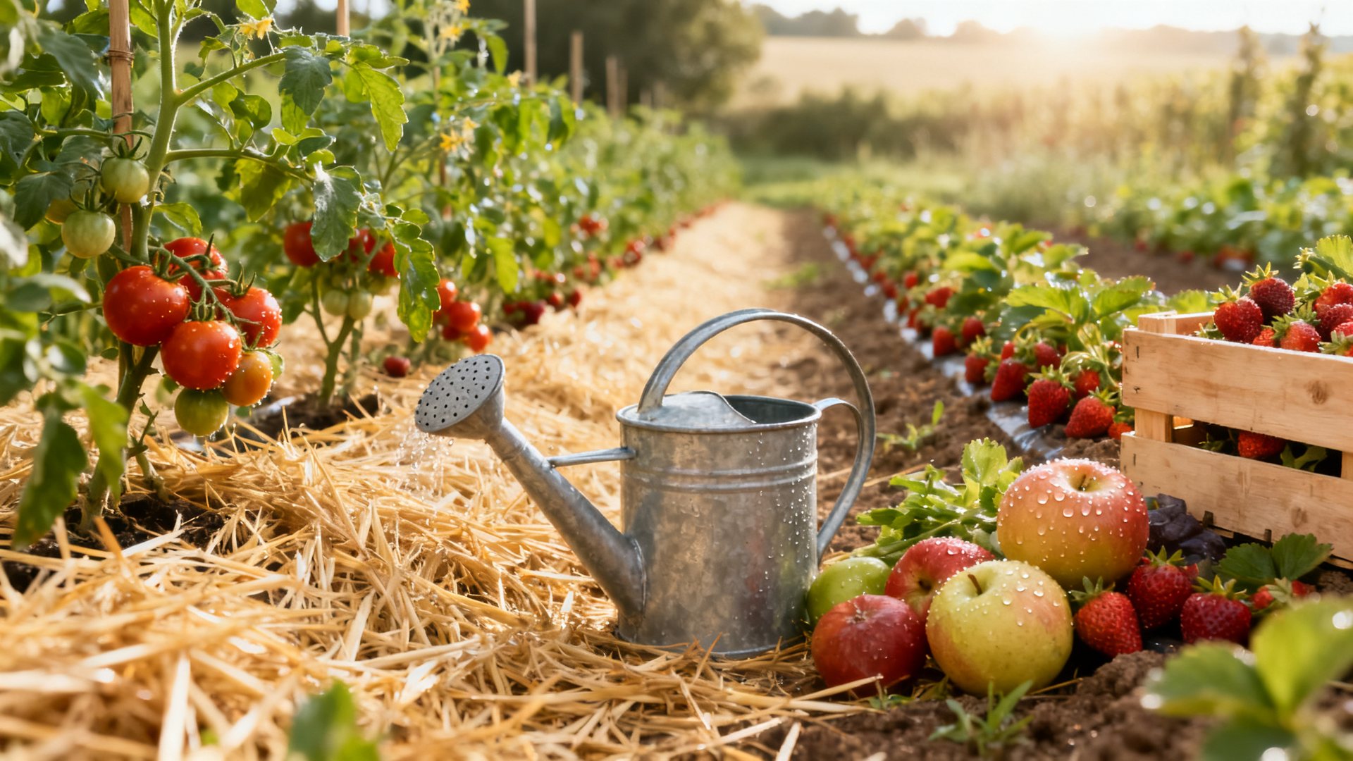 Semis en godets et plants prêts à repiquer au potager